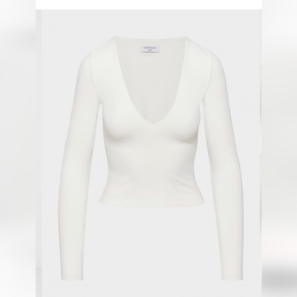CONTOUR NEW V-NECK LONGSLEEVE, Aritzia